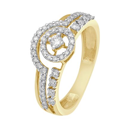Half Circle Diamond Finger Ring