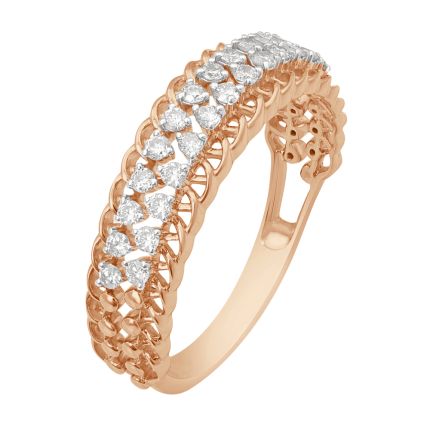 Glittering Diamond Ring in 14KT Rose Gold