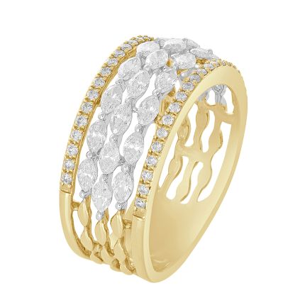 Bejewelled Rose Gold Finger Ring
