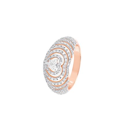 Resplendent Heart Shaped Rose Gold and Diamond Ring
