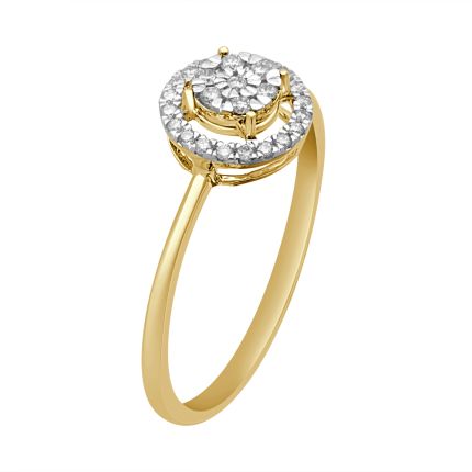 Round Gold and Diamond Ring