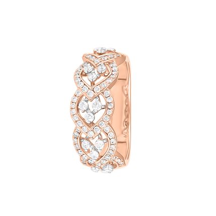 Alluring Leaf Design Diamond Finger Band