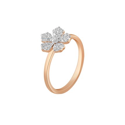 Charming Floral Diamond Finger Ring