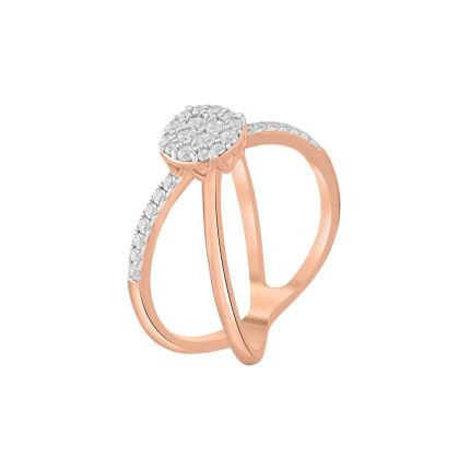 Cluster Design Diamond and 18KT Rose Gold Ring