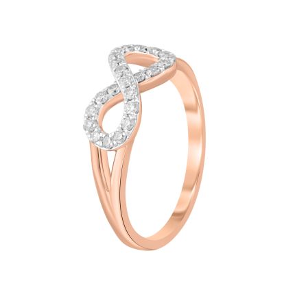 Infinity Design Diamond and Rose Gold Ring