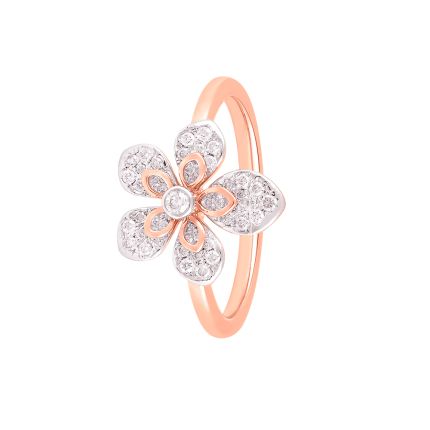 Eclectic Floral Diamond Finger Ring
