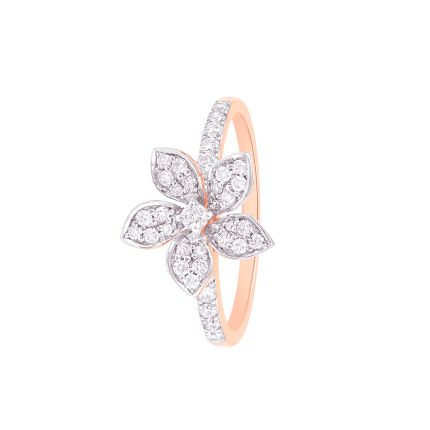 Contemporary Floral Diamond Finger Ring
