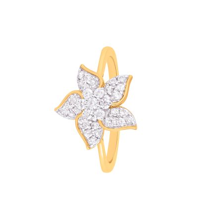 Contemporary Floral Diamond Finger Ring