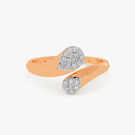 Spangled Diamond and Rose Gold Finger Ring