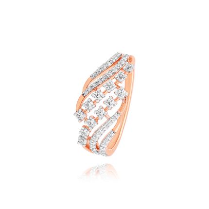 Festive Swirl Rose Gold Ring