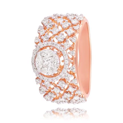 Bold Checkered Diamond Cocktail Ring