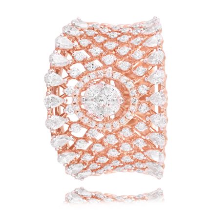 Lattice Diamond Cocktail Ring