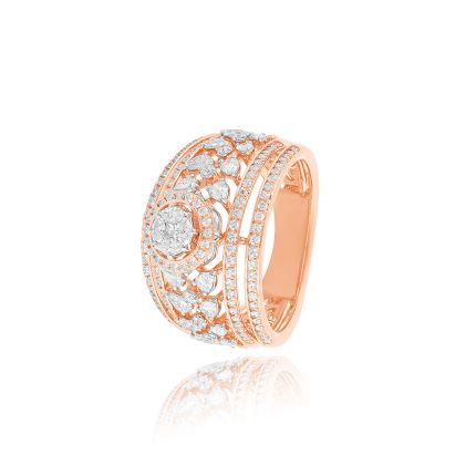 Grand Leaf Diamond Cocktail Ring