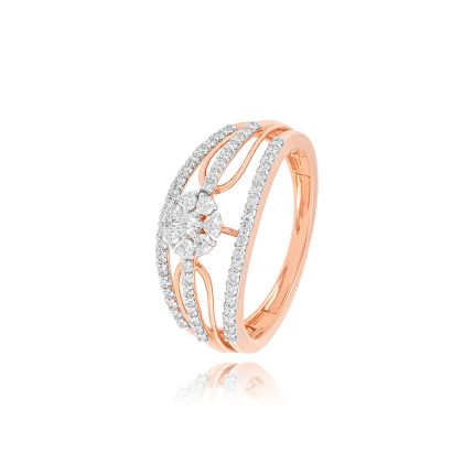 Twirling Petal Diamond Ring