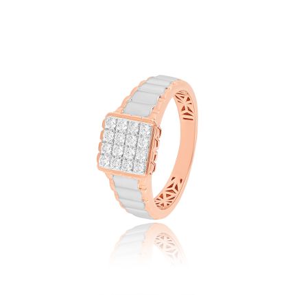 Regal Geometry Rose Gold Ring For Men