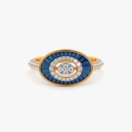 Regal Shades 14KT Diamond and Blue Stone Ring