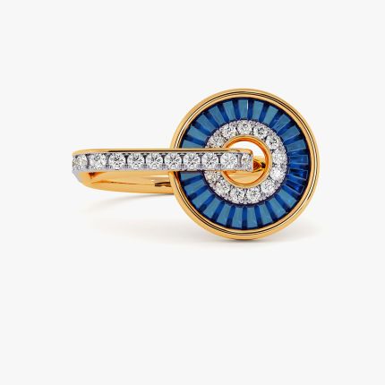 Celestial Shades 14KT Diamond and Blue Stone Ring