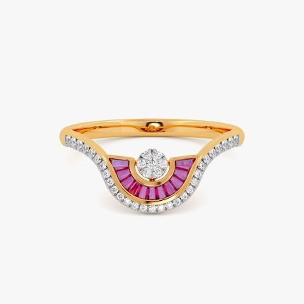 Moonlit Shades 9KT Diamond and Pink Stone Ring