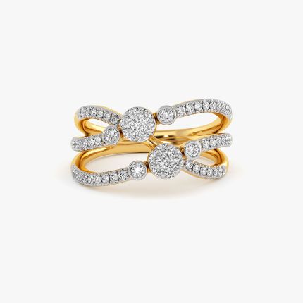 Sparkling Curves Yellow Gold Diamond Ring