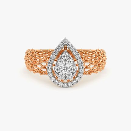 Intricate Drop Rose Gold Diamond Ring