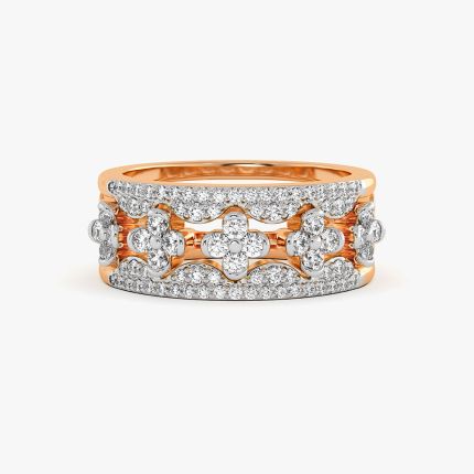 Statement Clover Rose Gold Diamond Ring