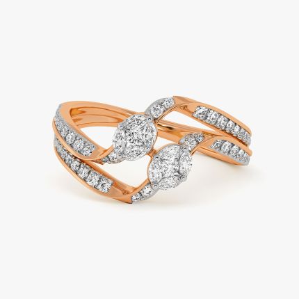 Refined Cluster Rose Gold Diamond Ring
