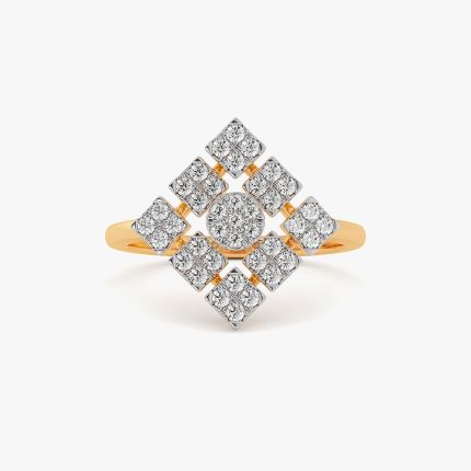 Radiant Bloom 14Kt Yellow Gold Diamond Ring