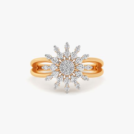 Charming Bloom 14Kt Yellow Gold Diamond Ring