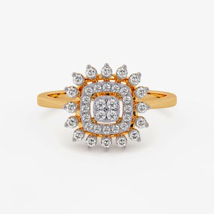 Charm Geometric Yellow Diamond Ring