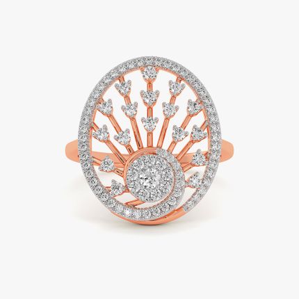 Floral Cluster 14Kt Rose Gold Diamond Ring