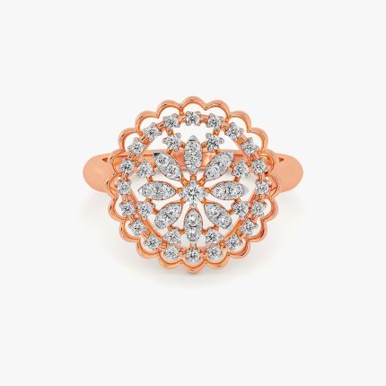 Leaf Delight 14Kt Rose Gold Diamond Ring