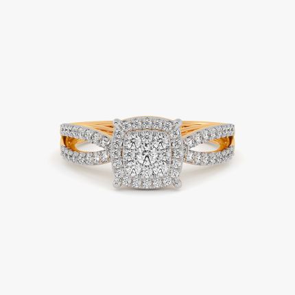 Dancing Peacock 14Kt Rose Gold Diamond Ring