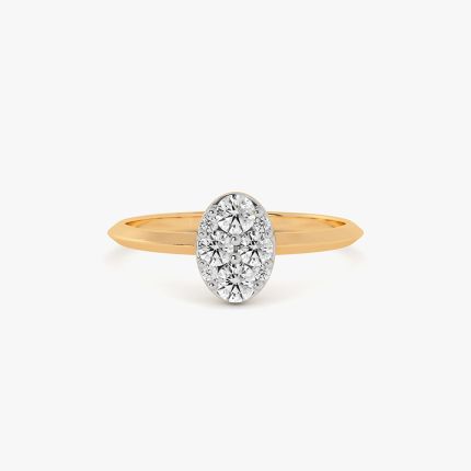 Flowing Flower 14Kt Yellow Gold Diamond Ring