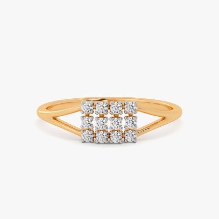 Modern Style 14Kt Yellow Gold Diamond Ring