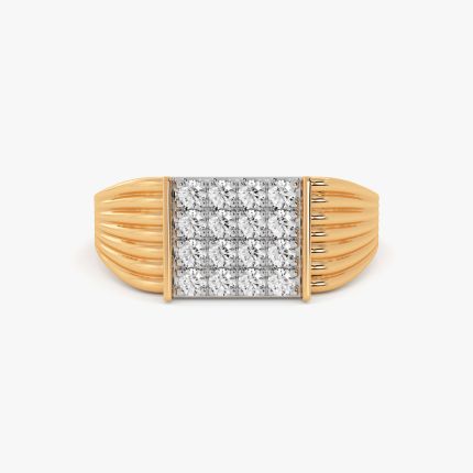 Statement Charm 14Kt Yellow Gold Diamond Ring for Men