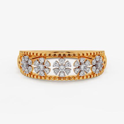 Charm Floral Yellow Band Ring