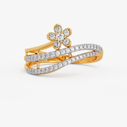 Refined Floral Yellow Diamond Ring