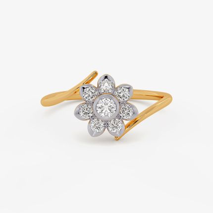 Elegance Floral Yellow Diamond Ring