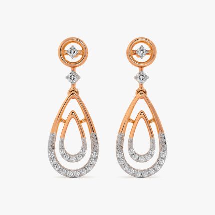 Enchanting Diamond and Rose Gold Earrings