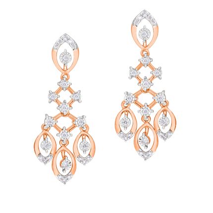 Classy Gold and Diamond Earrings