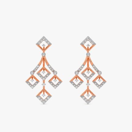 Gemstone Studded Diamond Earrings