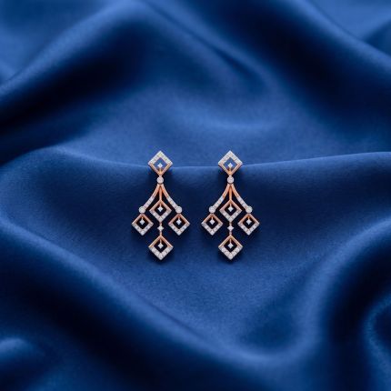 Gemstone Studded Diamond Earrings