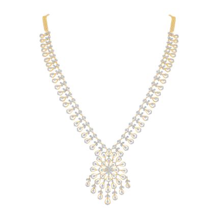 Chic Floral Diamond Yellow Necklace
