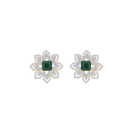 Refined Floral Diamond Yellow Earring