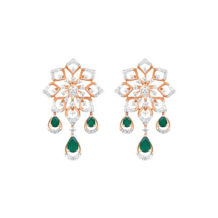 Delicate Floral Diamond Rose Earring