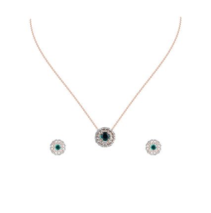 Captivating Geometric Design Diamond Necklace Set