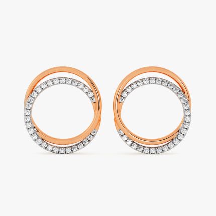 Stylish Rose Gold and Diamond Earring