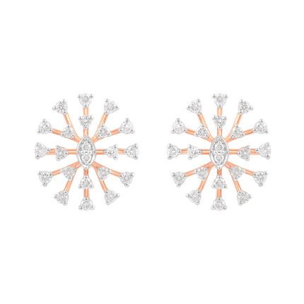 Refined Starburst Diamond Rose Earring