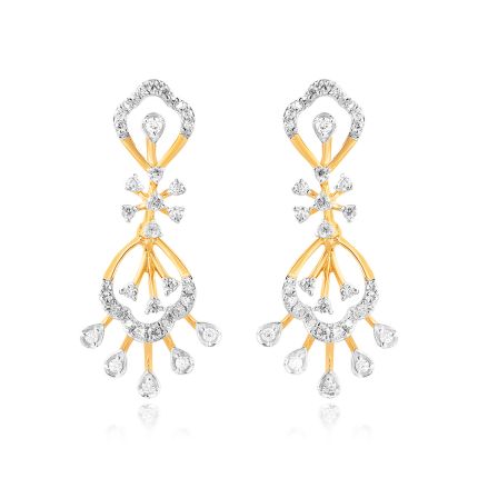 Sophisticated Serenity 18KT Yellow Gold Floral Earrings