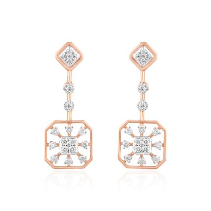 Geometric Dazzle Diamond Earrings